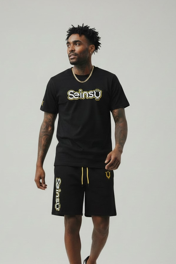 Seinsu Global Graphic T-Shirt and Shorts Matching Set