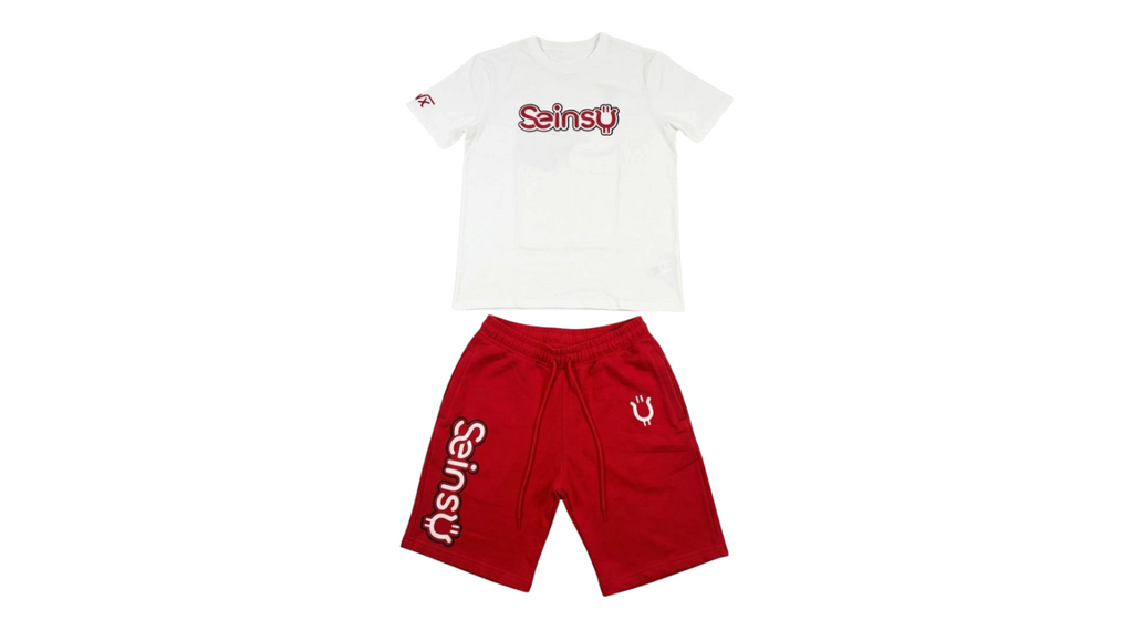 Seinsu Global Matching Graphic T-Shirt and Shorts Set