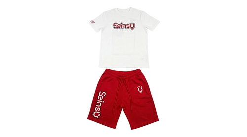 Seinsu Global Matching Graphic T-Shirt and Shorts Set