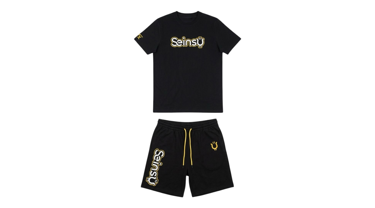 Seinsu Global Graphic T-Shirt and Shorts Matching Set